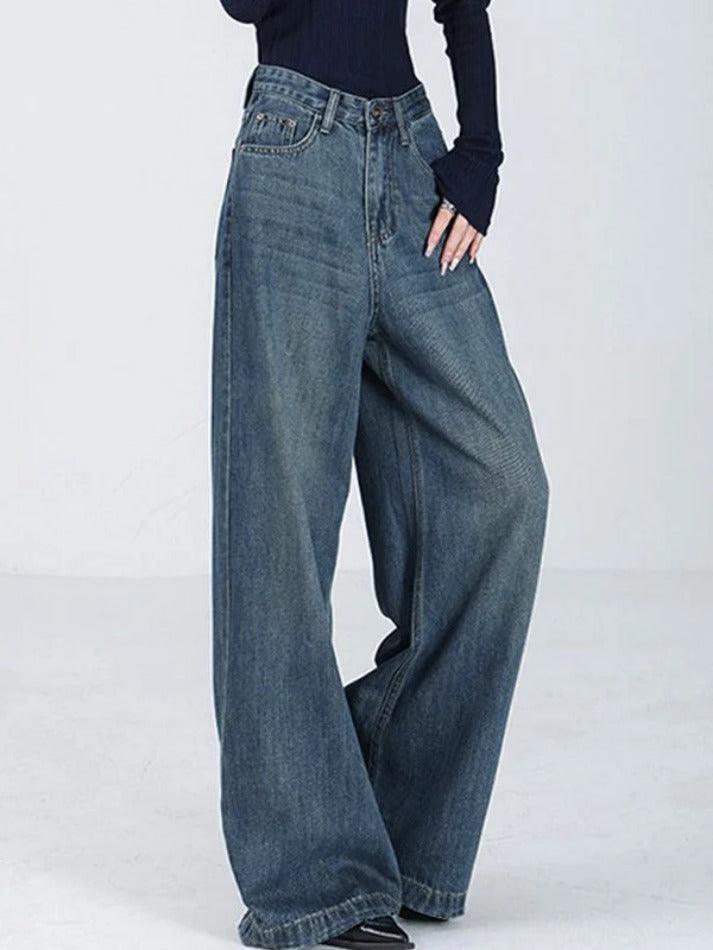 Versatile Vintage Blue High Rise Boyfriend Jeans - AnotherChill