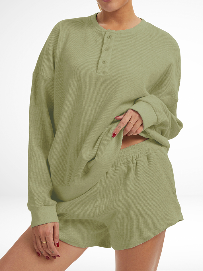 Oversized Waffle Knit Lounge Set