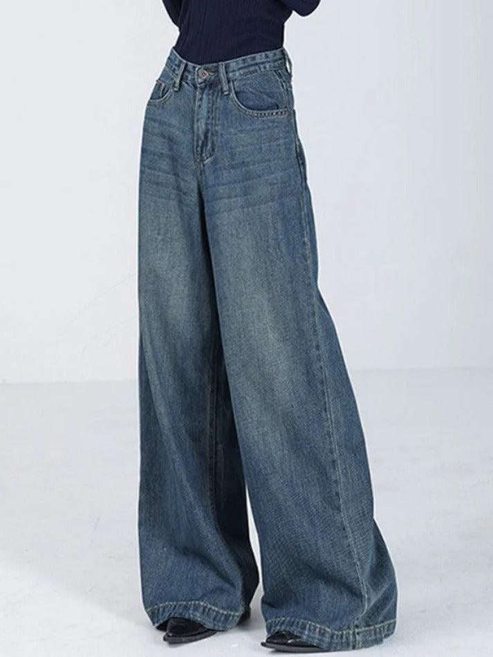 Versatile Vintage Blue High Rise Boyfriend Jeans - AnotherChill