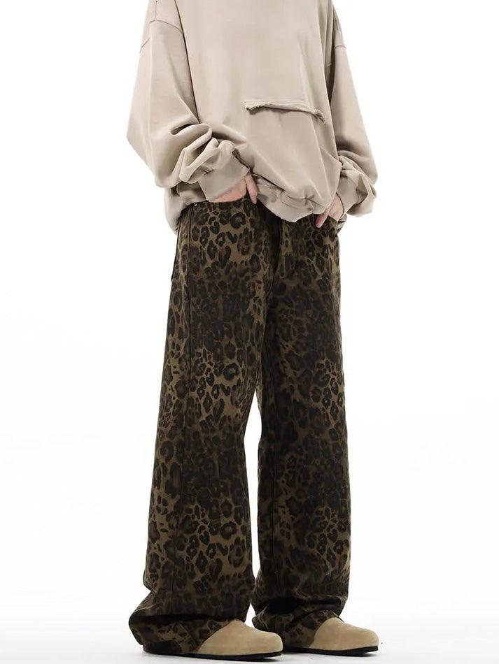 Leopard Print Straight Leg Jeans - AnotherChill