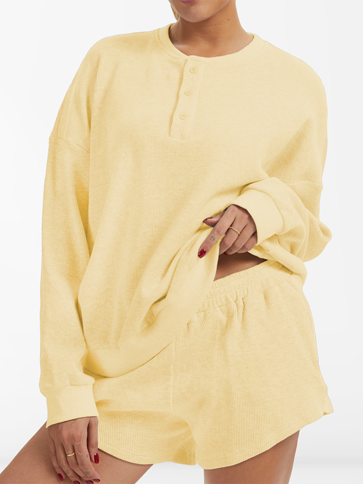 Oversized Waffle Knit Lounge Set