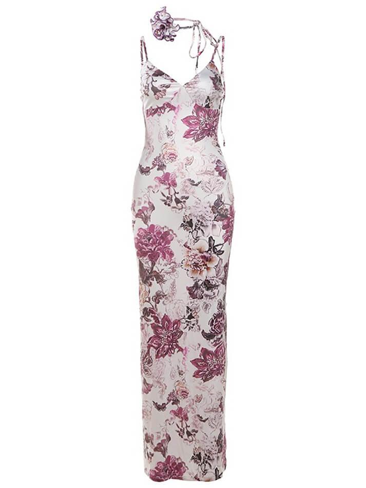 V-Neck Floral Cami Long Dress - AnotherChill