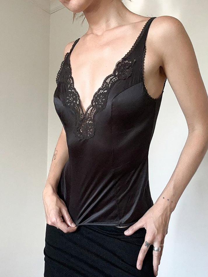 Lace V-Neck Satin Cami Top