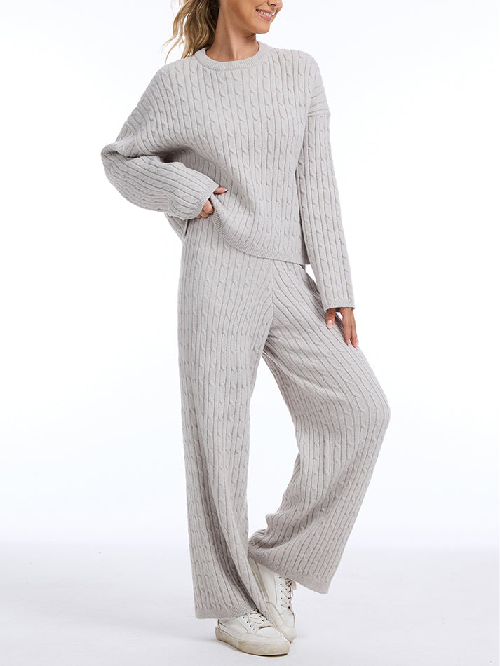 Cable Knit Sweater Lounge Set