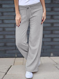 Striped Contrast Loose Fit Straight-Leg Sweatpants