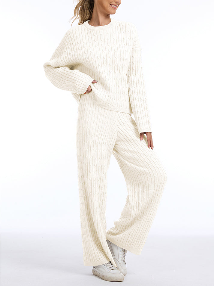 Cable Knit Sweater Lounge Set