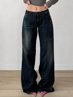 Vintage Basic Low-Rise Loose Jeans