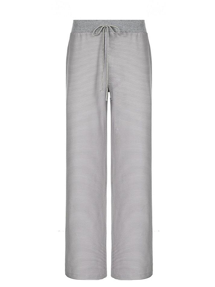 Striped Contrast Loose Fit Straight-Leg Sweatpants