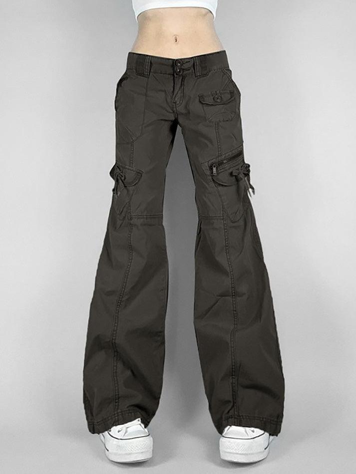 Multi-Pocket Low-Rise Cargo Jeans