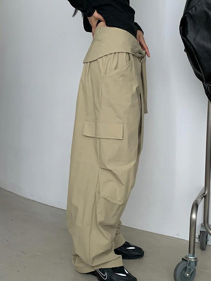 Tie Detail Loose Fit Cargo Pants