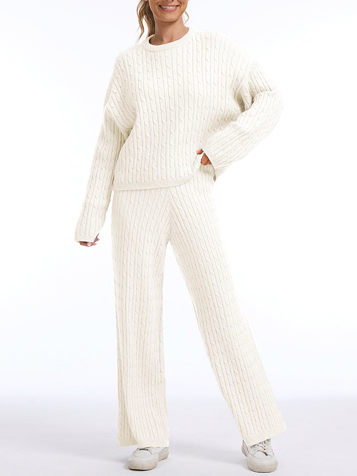 Cable Knit Sweater Lounge Set