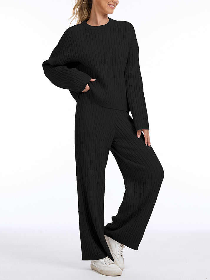 Cable Knit Sweater Lounge Set