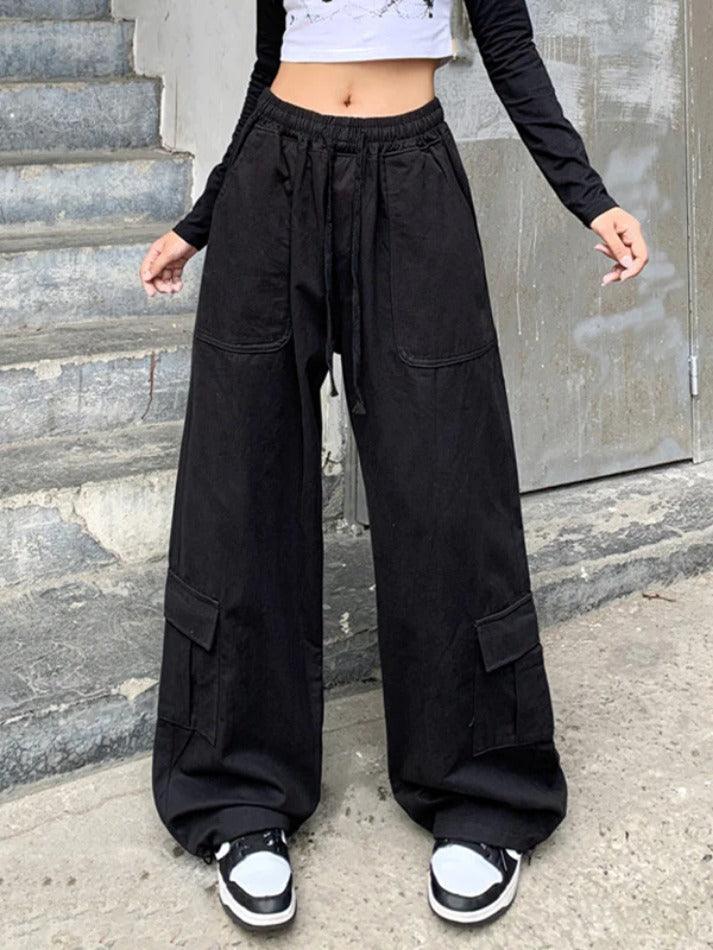 Drawstring Street Baggy Cargo Pants - AnotherChill