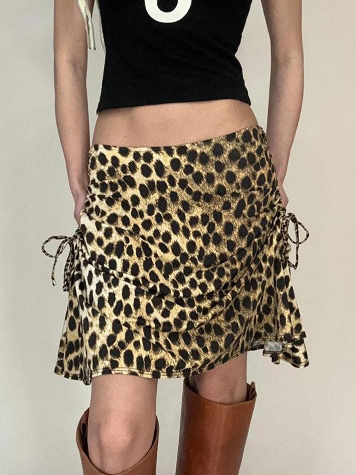 Leopard Print Low Rise Mini Skirt