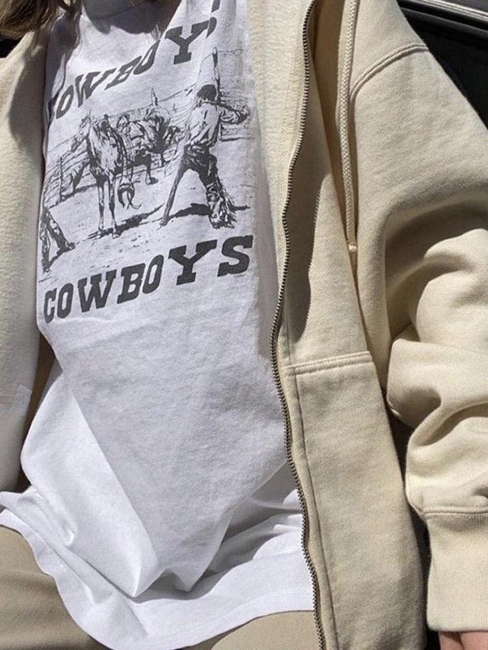 Cowboy Letter Print Tee - AnotherChill