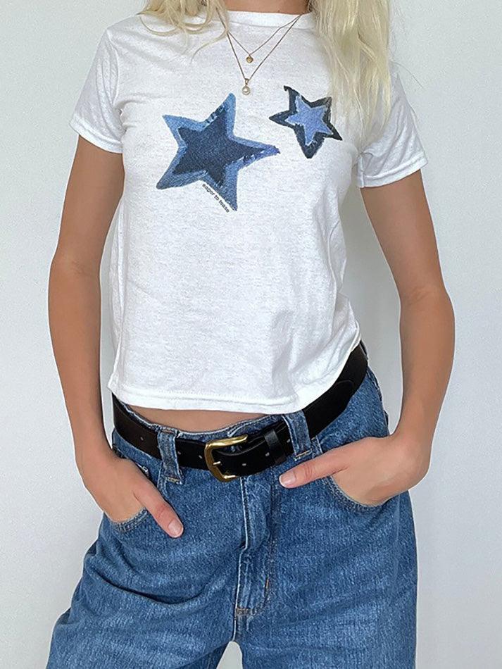 Star Print Short Sleeve Tee - AnotherChill