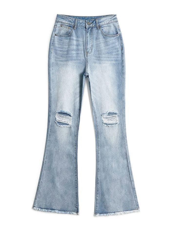 Distressed High Waist Ripped Jeans - AnotherChill