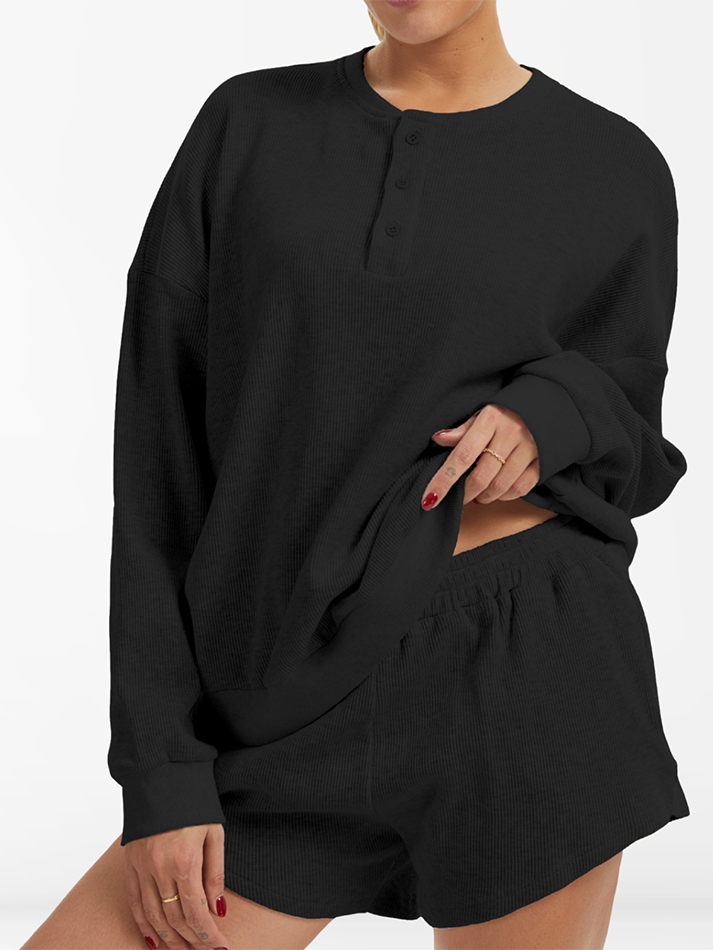 Oversized Waffle Knit Lounge Set