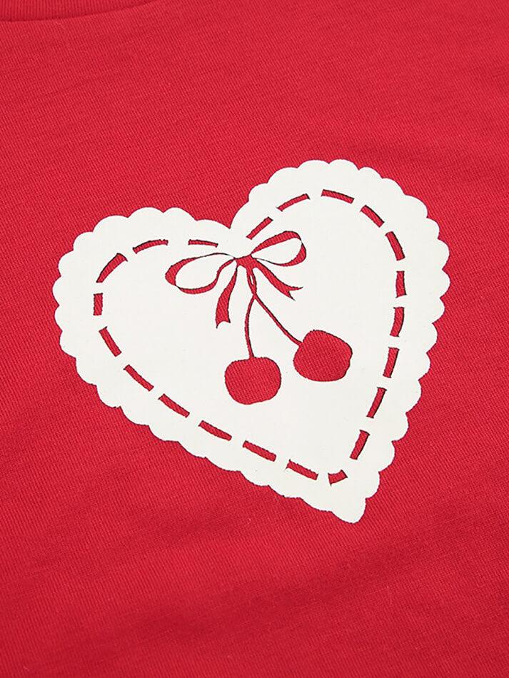 Embroidered Cherry Heart Baby Tee - AnotherChill