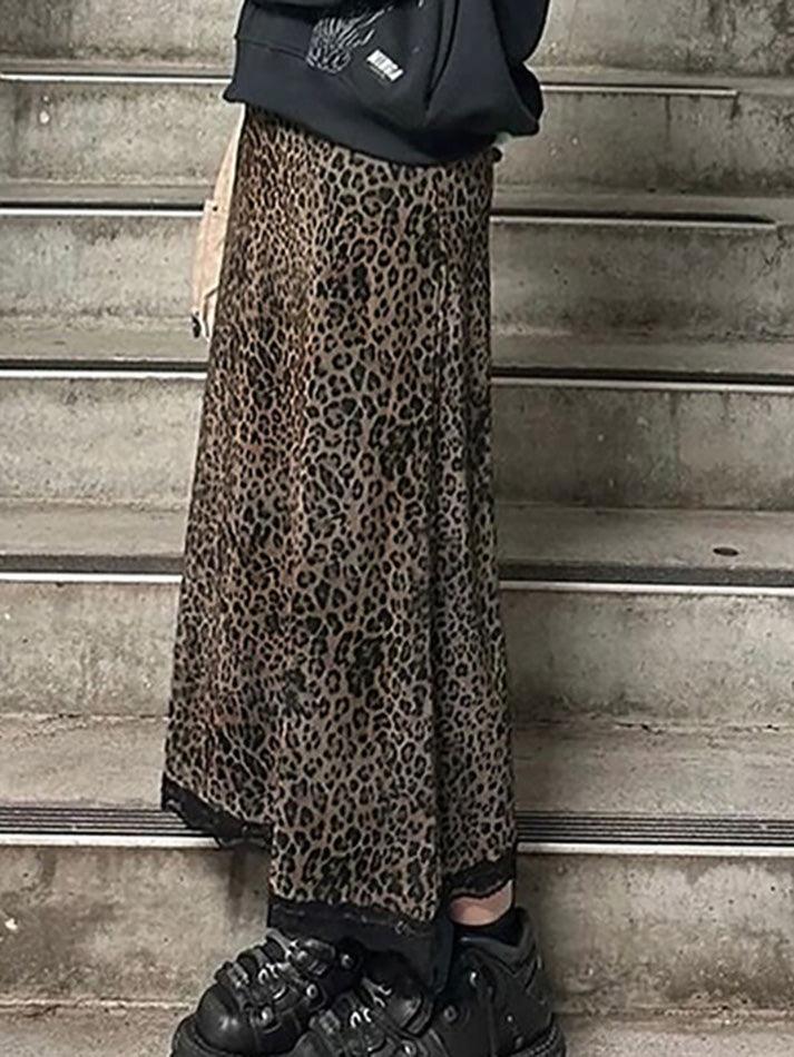 Vintage Leopard Print Lace Halter Skirt