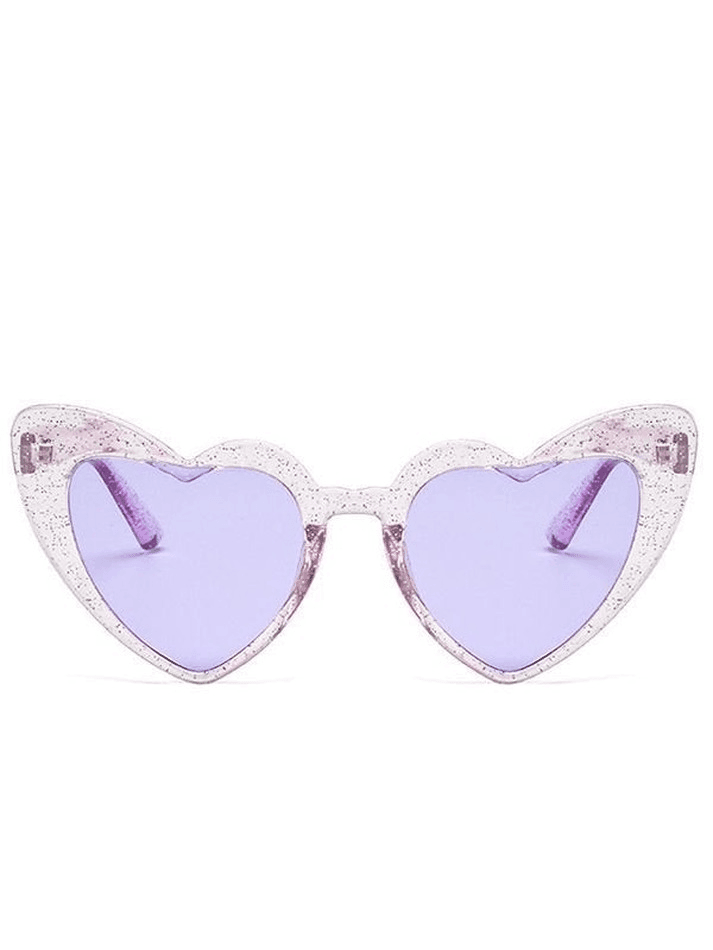 Glitter Heart Pattern Sunglasses - AnotherChill