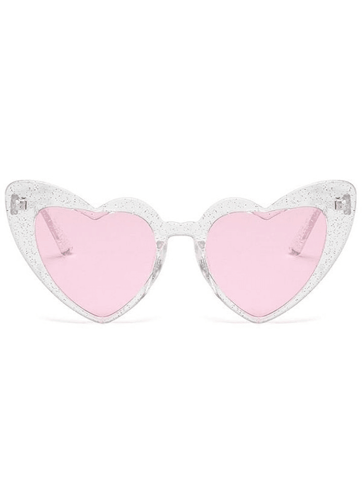 Glitter Heart Pattern Sunglasses - AnotherChill