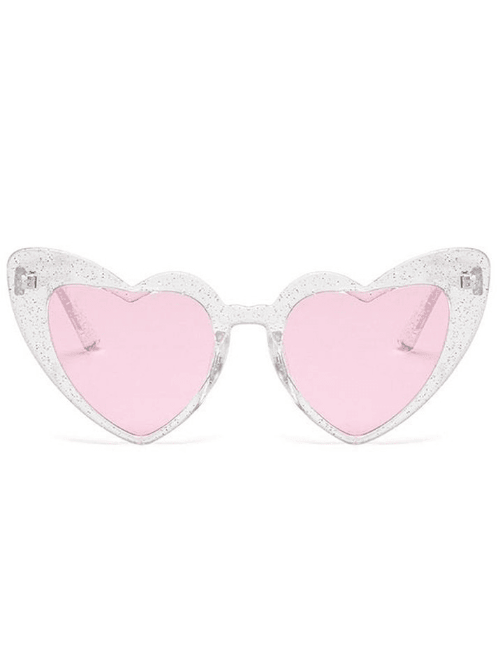 Glitter Heart Pattern Sunglasses - AnotherChill