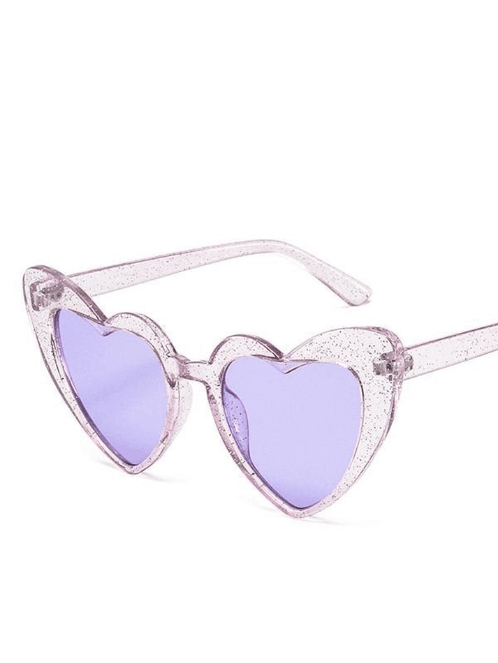 Glitter Heart Pattern Sunglasses - AnotherChill