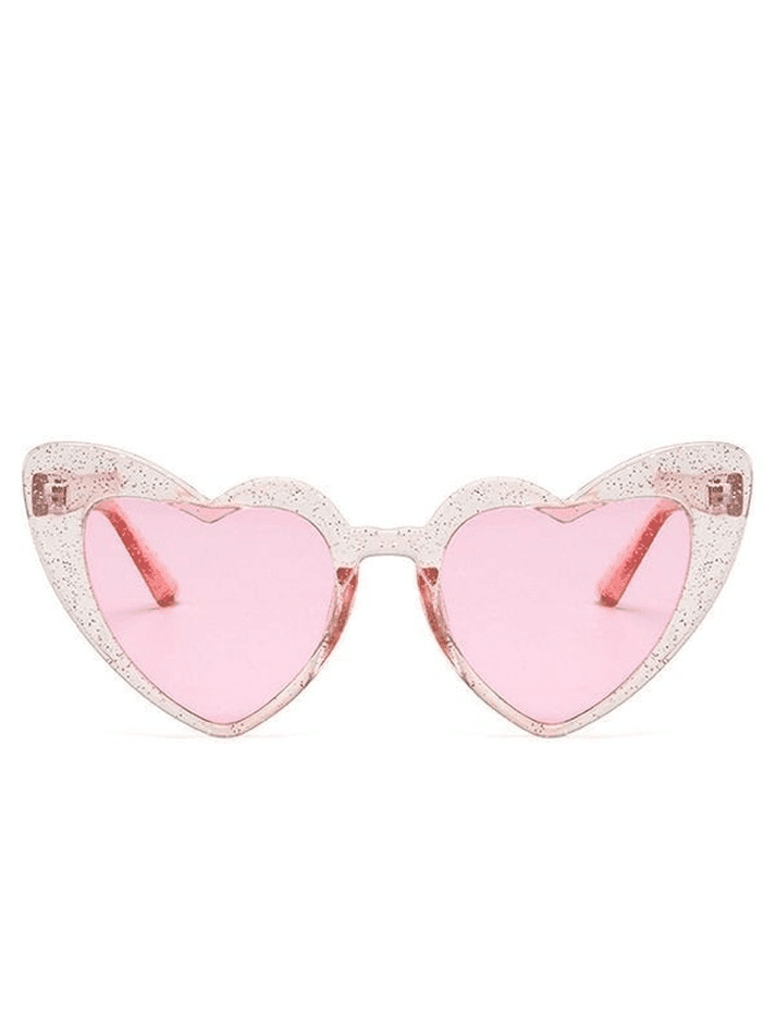 Glitter Heart Pattern Sunglasses - AnotherChill