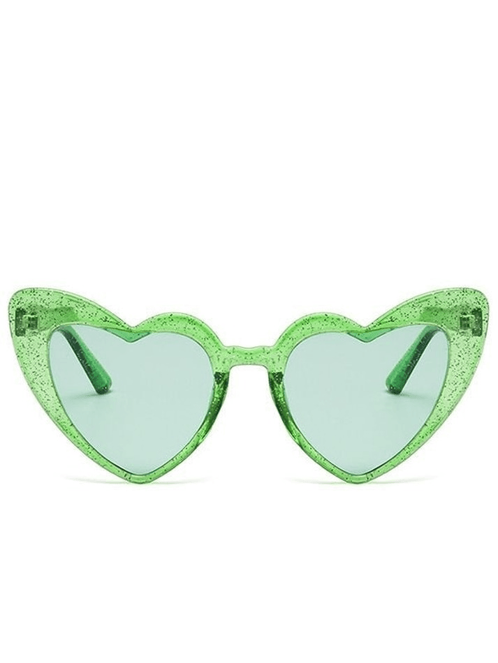 Glitter Heart Pattern Sunglasses - AnotherChill