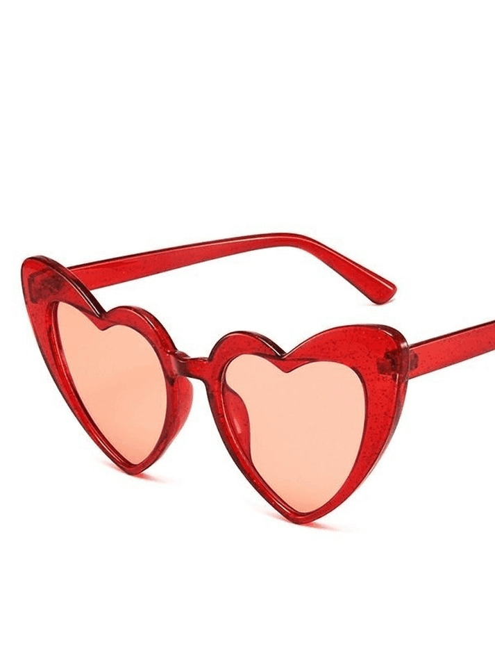 Glitter Heart Pattern Sunglasses - AnotherChill