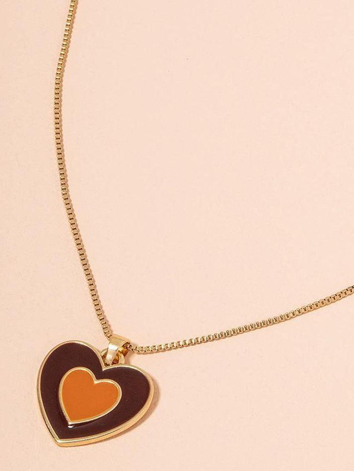 Gradient Heart-shaped Pendant Necklace - AnotherChill