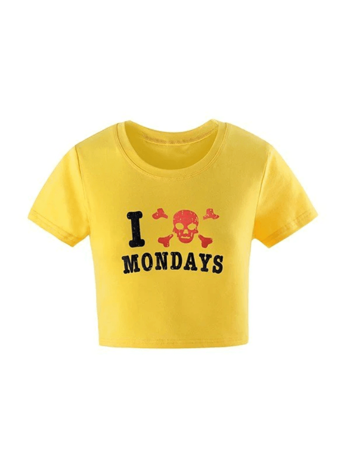 Hate Monday Printed Crop Top - AnotherChill