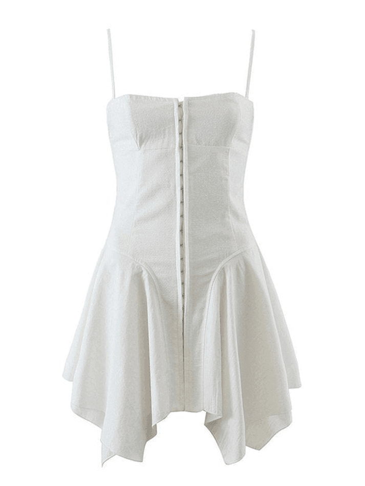 Irregular Eye Hook Slip Mini Dress - AnotherChill