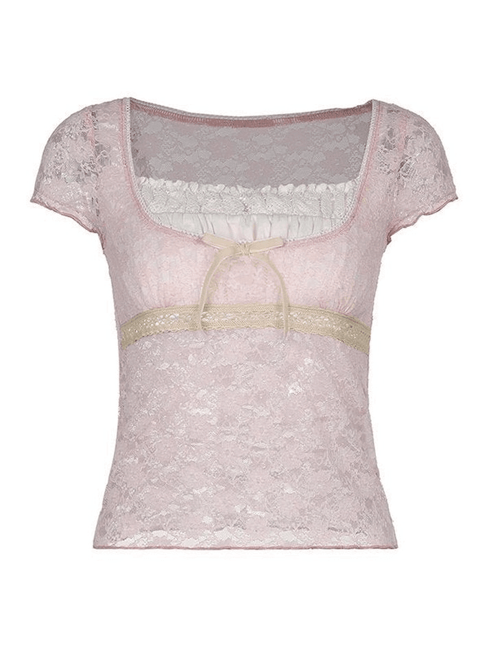 Lace Patchwork Crop Blouse - AnotherChill