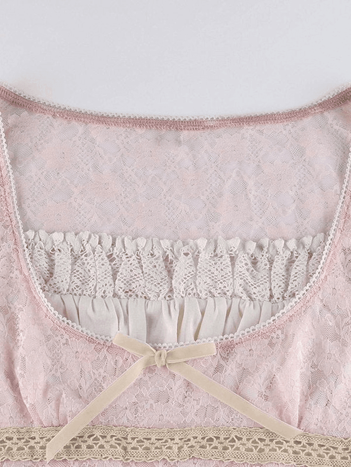 Lace Patchwork Crop Blouse - AnotherChill