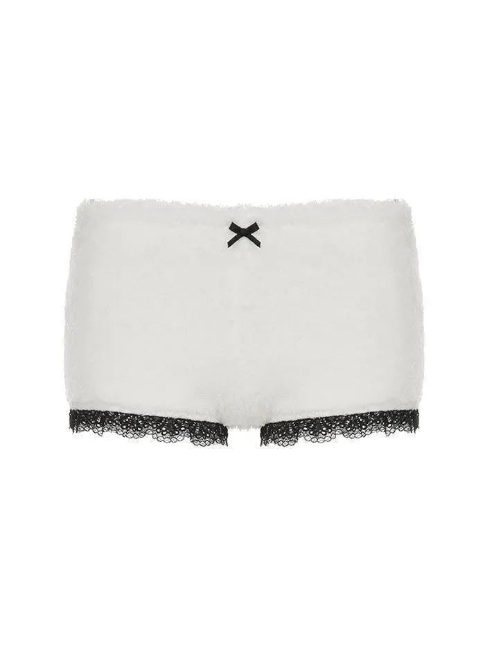 Lace Trim Bow Shorts - AnotherChill