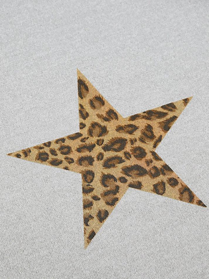 Leopard Star Print Oversized Hoodie - AnotherChill