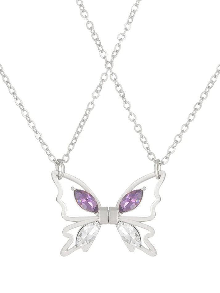 Magnetic Shimmering Butterfly Pendant Necklace - AnotherChill