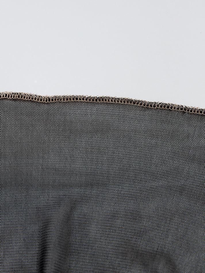 Mesh Long Sleeve Crop Blouse - AnotherChill