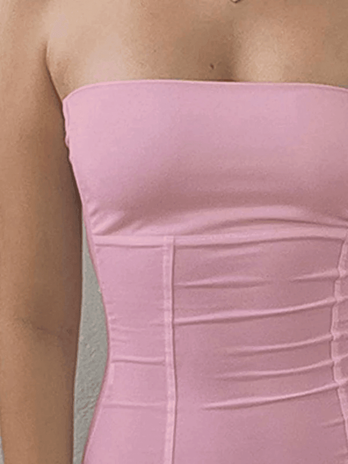 Paneled Solid Color Bandeau Top - AnotherChill