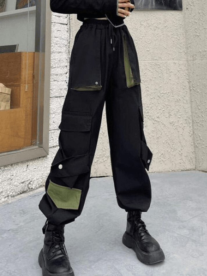 Patchwork Pocket Detail Cargo Pants - AnotherChill