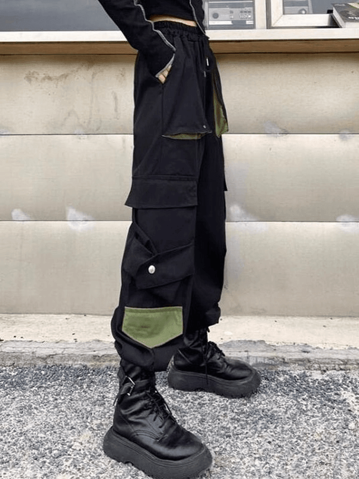 Patchwork Pocket Detail Cargo Pants - AnotherChill