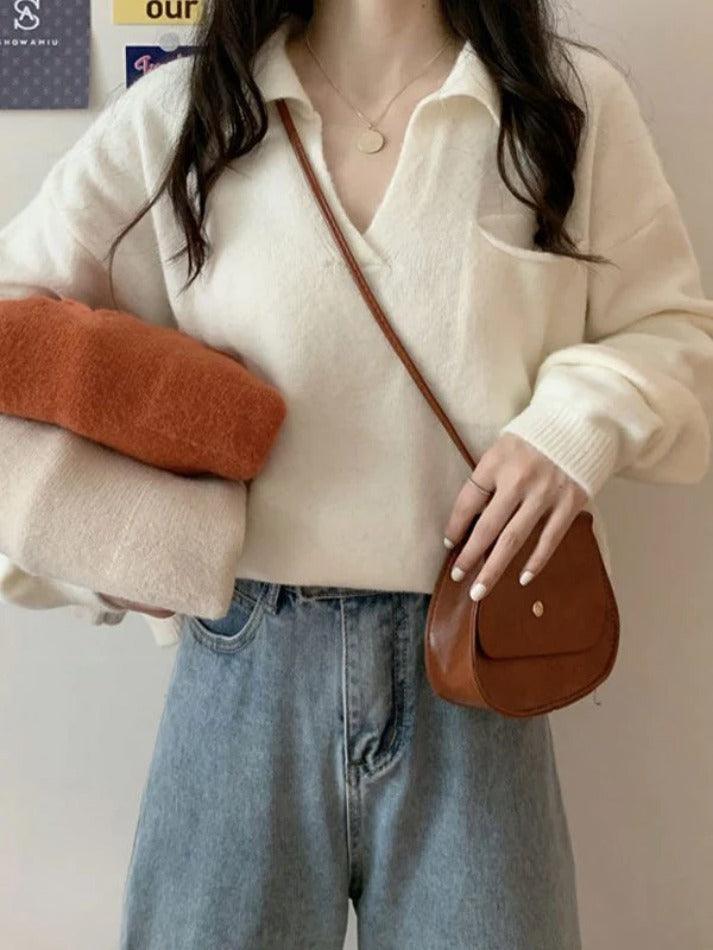 Pocket Crop Knit Sweater - AnotherChill