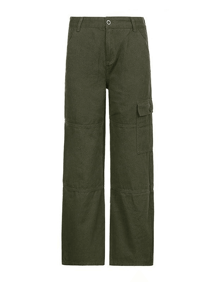 Pocket Patched Straight Cargo Jeans - AnotherChill