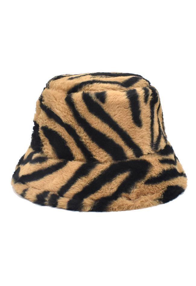 Printed Fuzzy Warm Bucket Hat AnotherChill