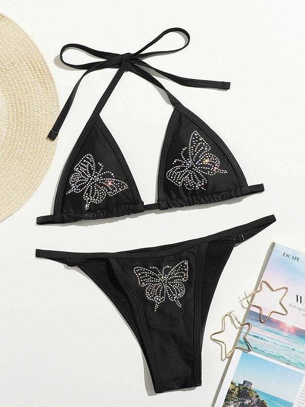 Rhinestone Butterfly Bikini Set - AnotherChill