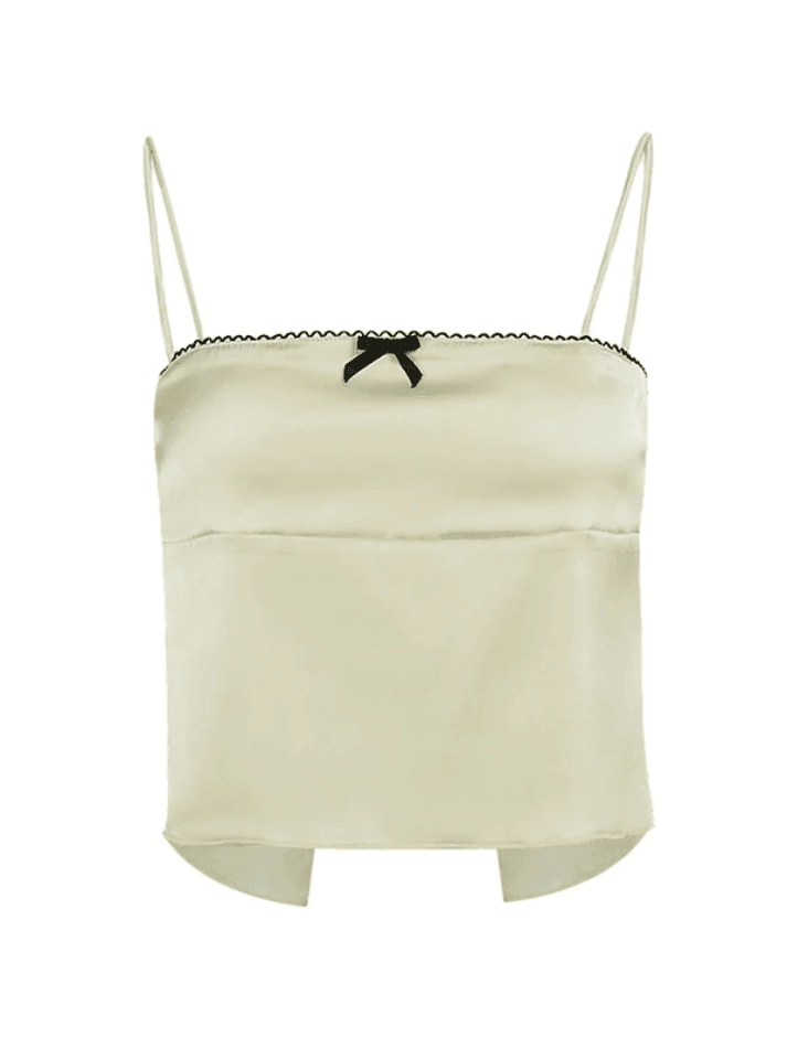 Satin Bow Decor Cami Top - AnotherChill