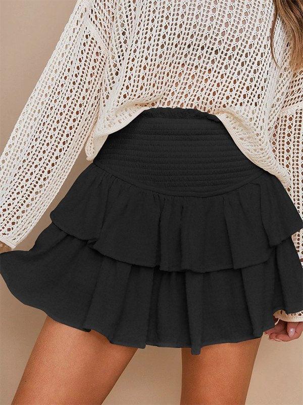 Smock Tiered Ruffle Mini Skirt - AnotherChill