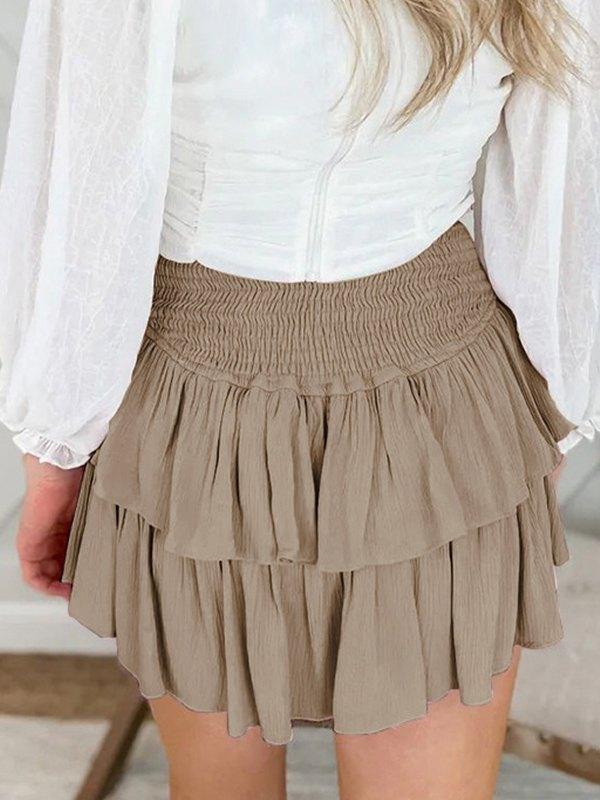 Smock Tiered Ruffle Mini Skirt - AnotherChill